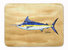 19 in x 27 in Swordfish on Sandy Beach Machine Washable Memory Foam Mat