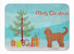 19 in x 27 in Tan Goldendoodle Christmas Tree Machine Washable Memory Foam Mat