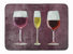 19 in x 27 in Three Glasses of Wine Purple Machine Washable Memory Foam Mat