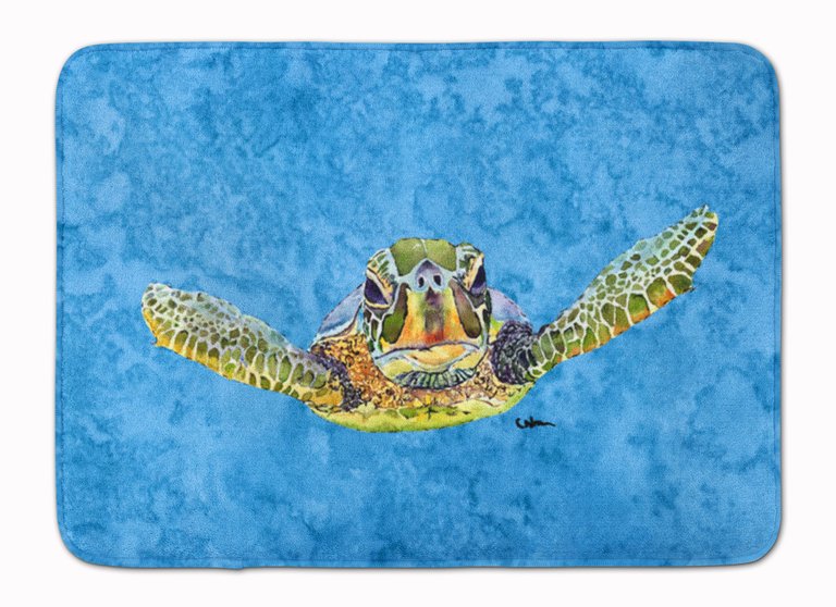 19 in x 27 in Turtle  Coming at you Machine Washable Memory Foam Mat