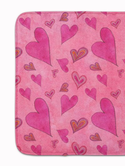 Caroline's Treasures 19 in x 27 in Watercolor Love and Hearts Machine Washable Memory Foam Mat product