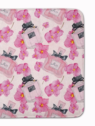 Caroline's Treasures 19 in x 27 in Watercolor Pink Flowers and Perfume Machine Washable Memory Foam Mat product