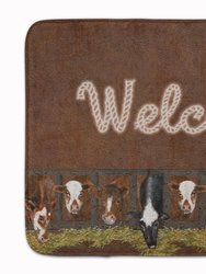 19 in x 27 in Welcome Mat with Cows Machine Washable Memory Foam Mat
