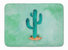 19 in x 27 in Western Cactus Watercolor Machine Washable Memory Foam Mat