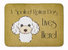 19 in x 27 in White Poodle Spoiled Dog Lives Here Machine Washable Memory Foam Mat