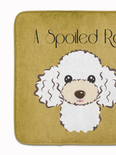 Caroline's Treasures 19 in x 27 in White Poodle Spoiled Dog Lives Here Machine Washable Memory Foam Mat product