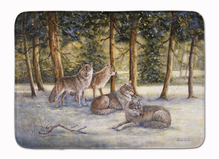 19 in x 27 in Wolves by Daphne Baxter Machine Washable Memory Foam Mat