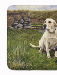 19 in x 27 in Yellow and Black Labradors Machine Washable Memory Foam Mat