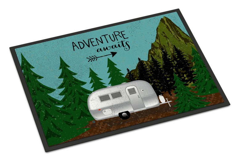 24 in x 36 in Airstream Camper Adventure Awaits Door Mat Indoor/Outdoor
