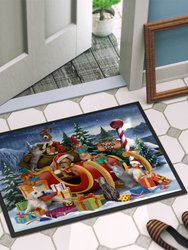 24 in x 36 in Animals Opening Christmas Presents Door Mat Indoor/Outdoor