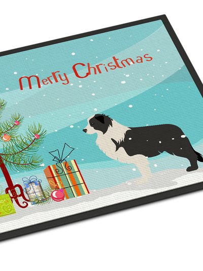 Caroline's Treasures 24 in x 36 in Black Border Collie Merry Christmas Tree Door Mat Indoor/Outdoor product