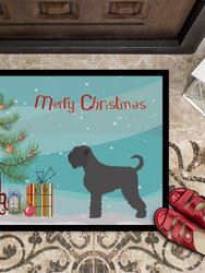 24 in x 36 in Black Russian Terrier Christmas Door Mat Indoor/Outdoor