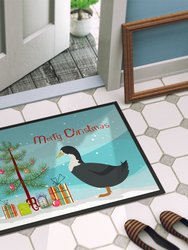 24 in x 36 in Blue Swedish Duck Christmas Door Mat Indoor/Outdoor