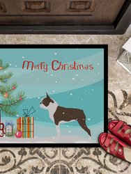24 in x 36 in Boston Terrier Merry Christmas Tree Door Mat Indoor/Outdoor