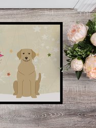24 in x 36 in Christmas Presents between Friends Labrador Retriever - Yellow Door Mat Indoor/Outdoor