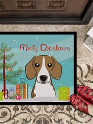 24 in x 36 in Christmas Tree and Beagle Door Mat Indoor/Outdoor