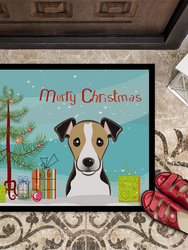 24 in x 36 in Christmas Tree and Jack Russell Terrier Door Mat Indoor/Outdoor