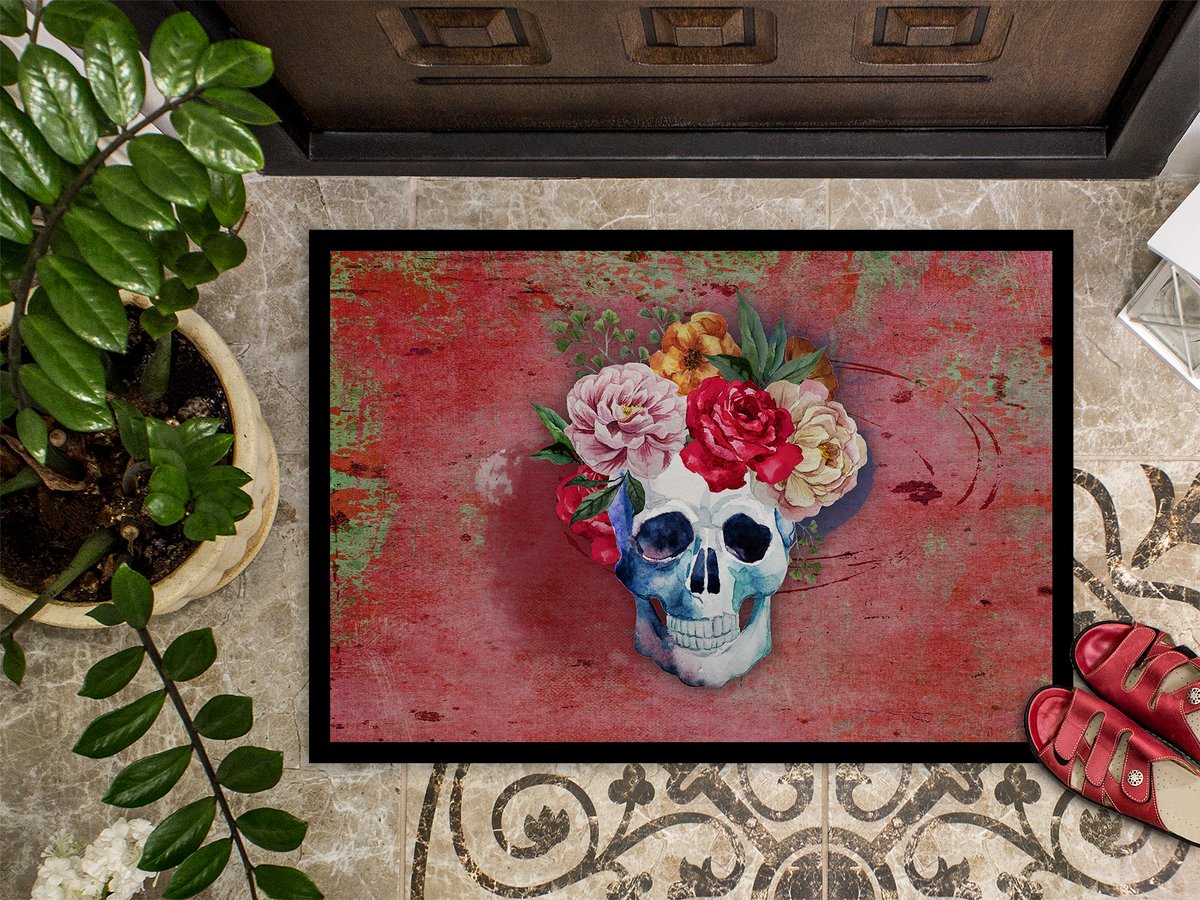 Caroline's Treasures 24 in x 36 in Day of the Dead Red Flowers
