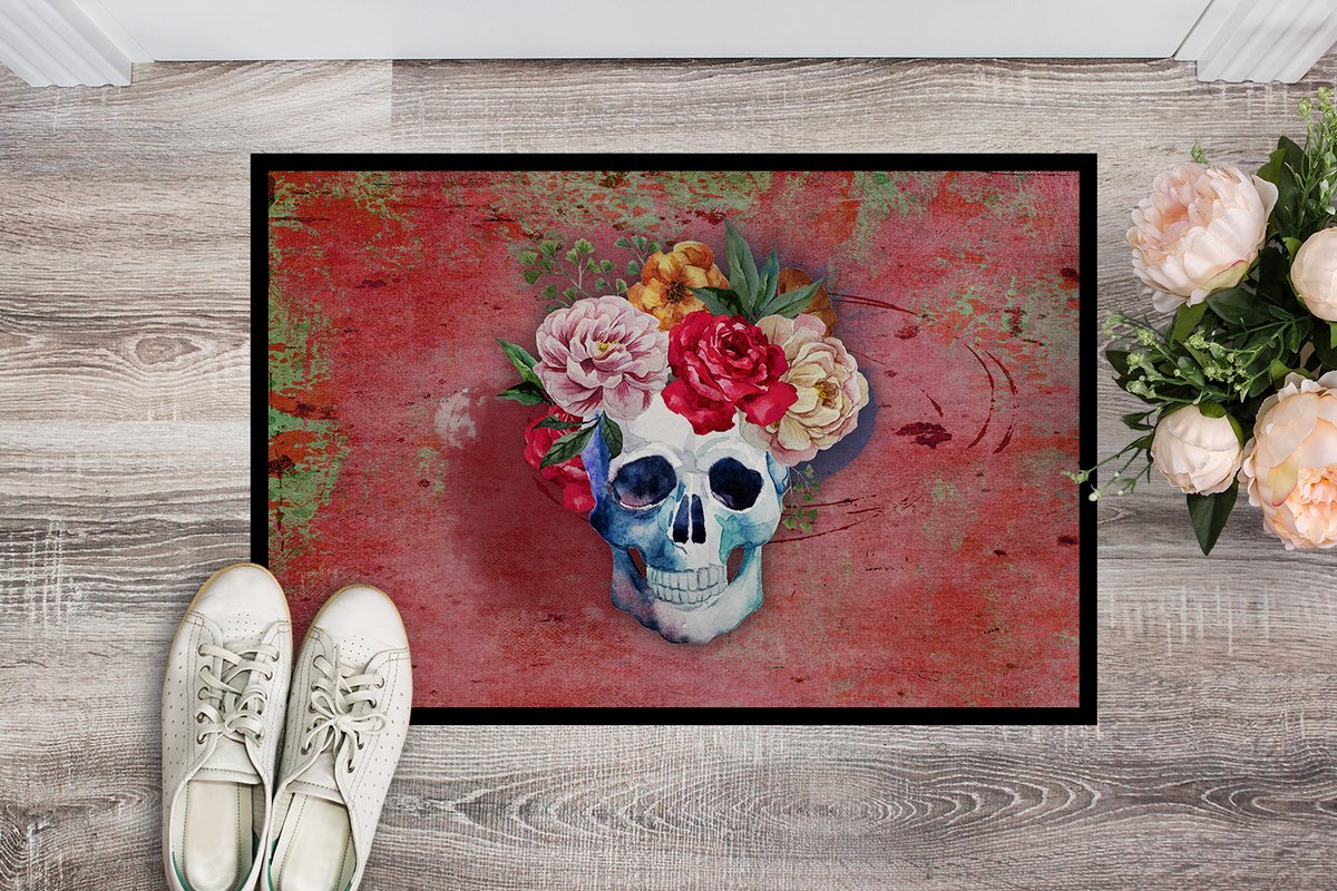 Caroline's Treasures 24 in x 36 in Day of the Dead Red Flowers