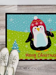 24 in x 36 in Merry Christmas Happy Penguin Door Mat Indoor/Outdoor