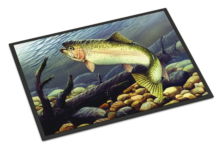 24 in x 36 in Rainbow Trout Door Mat Indoor/Outdoor