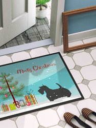 24 in x 36 in Scottish Terrier Merry Christmas Tree Door Mat Indoor/Outdoor