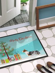 24 in x 36 in Welsh Corgi Cardigan Christmas Door Mat Indoor/Outdoor