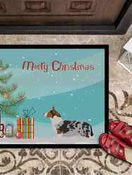 24 in x 36 in Welsh Corgi Cardigan Christmas Door Mat Indoor/Outdoor