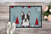 24 in x 36 in Winter Holiday Boston Terrier Door Mat Indoor/Outdoor