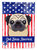 28 x 40 in. Polyester American Flag and Fawn Pug Flag Canvas House Size 2-Sided Heavyweight