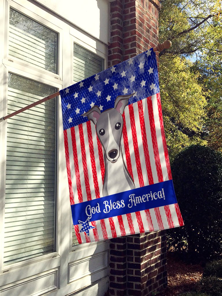 28 x 40 in. Polyester American Flag and Italian Greyhound Flag Canvas House Size 2-Sided Heavyweight