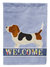 28 x 40 in. Polyester Basset Hound Welcome Flag Canvas House Size 2-Sided Heavyweight