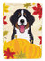 28 x 40 in. Polyester Bernese Mountain Dog Thanksgiving Flag Canvas House Size 2-Sided Heavyweight