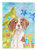 28 x 40 in. Polyester Brittany Spaniel Christmas Flag Canvas House Size 2-Sided Heavyweight