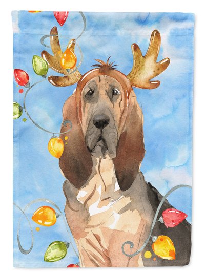 Caroline's Treasures 28 x 40 in. Polyester Christmas Lights Bloodhound Flag Canvas House Size 2-Sided Heavyweight product