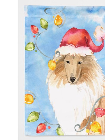 Caroline's Treasures 28 x 40 in. Polyester Christmas Lights Collie Flag Canvas House Size 2-Sided Heavyweight product