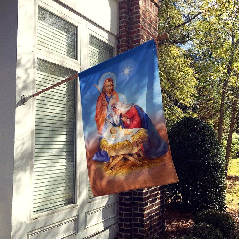 28 x 40 in. Polyester Christmas Nativity Flag Canvas House Size 2-Sided Heavyweight