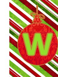28 x 40 in. Polyester Christmas Oranment Holiday Initial Letter W Flag Canvas House Size 2-Sided Heavyweight