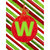 28 x 40 in. Polyester Christmas Oranment Holiday Initial Letter W Flag Canvas House Size 2-Sided Heavyweight