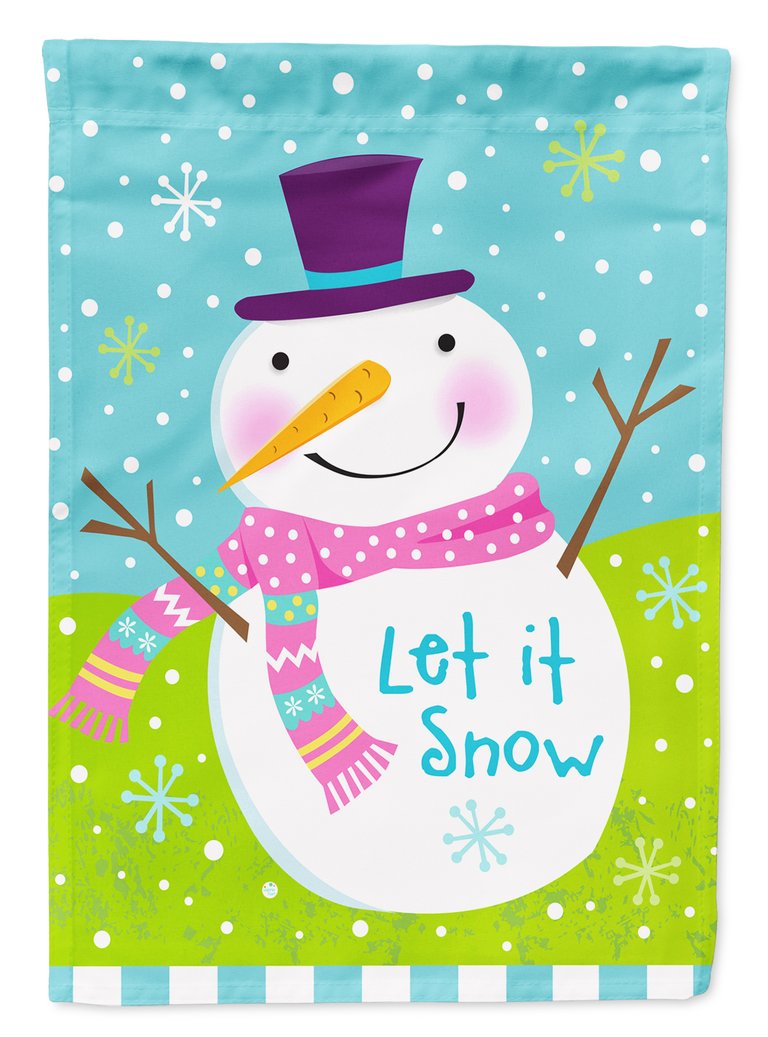 28 x 40 in. Polyester Christmas Snowman Let it Snow Flag Canvas House Size 2-Sided Heavyweight