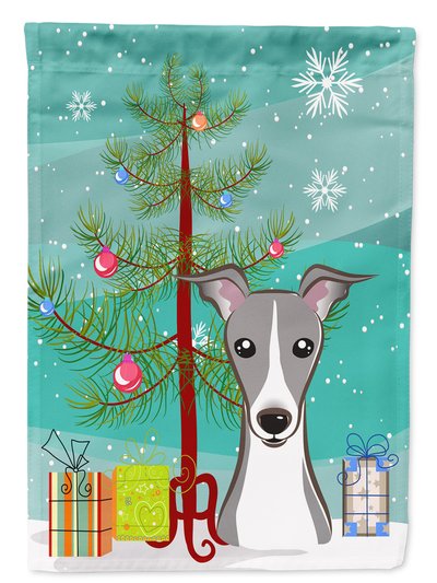 Caroline's Treasures 28 x 40 in. Polyester Christmas Tree and Italian Greyhound Flag Canvas House Size 2-Sided Heavyweight product