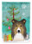 28 x 40 in. Polyester Christmas Tree and Sheltie Flag Canvas House Size 2-Sided Heavyweight