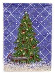 28 x 40 in. Polyester Christmas Tree Blue Flag Canvas House Size 2-Sided Heavyweight
