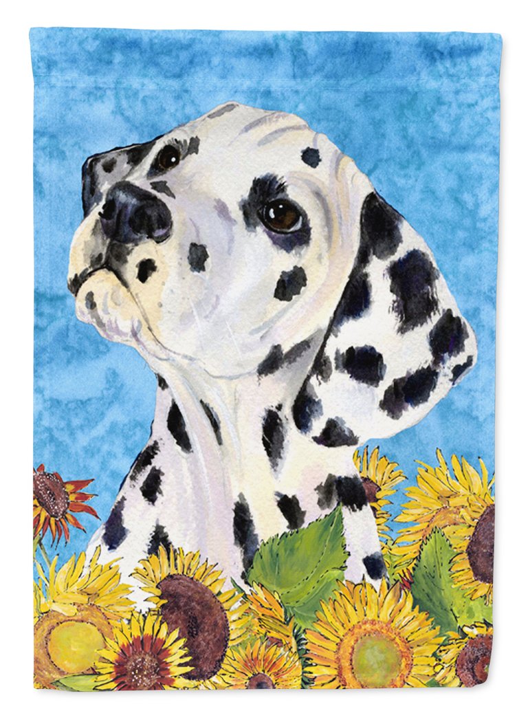 28 x 40 in. Polyester Dalmatian in Summer Flowers Flag Canvas House Size 2-Sided Heavyweight