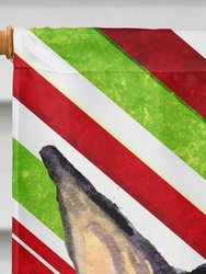 28 x 40 in. Polyester Doberman Candy Cane Holiday Christmas Flag Canvas House Size 2-Sided Heavyweight