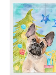 28 x 40 in. Polyester Fawn French Bulldog Christmas Flag Canvas House Size 2-Sided Heavyweight