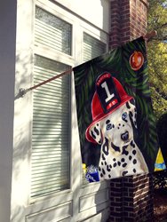28 x 40 in. Polyester Fire Fighter Christmas Dalmatian Flag Canvas House Size 2-Sided Heavyweight