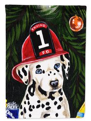 28 x 40 in. Polyester Fire Fighter Christmas Dalmatian Flag Canvas House Size 2-Sided Heavyweight