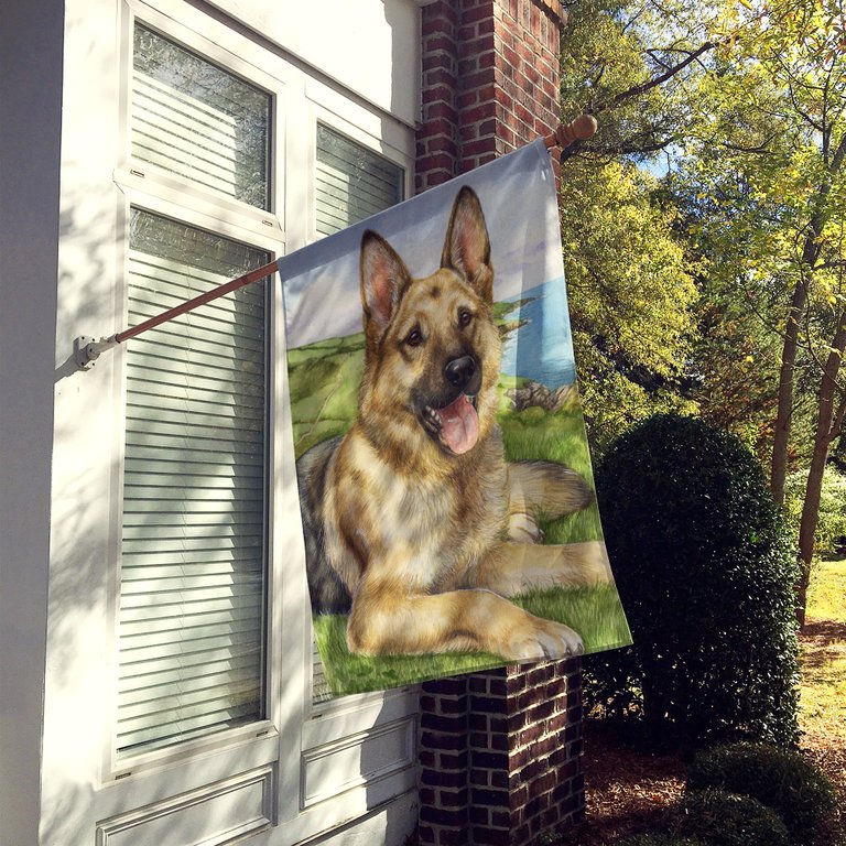 28 x 40 in. Polyester German Shepherd by Debbie Cook Flag Canvas House Size 2-Sided Heavyweight