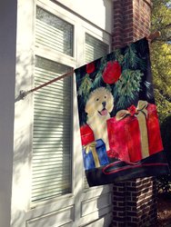 28 x 40 in. Polyester Golden Retriever Christmas Gift Flag Canvas House Size 2-Sided Heavyweight